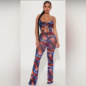 True Art Mesh Pant Set - Royal/combo